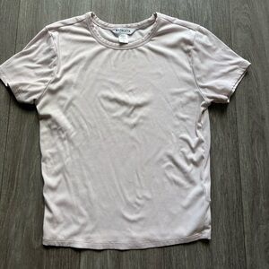 Athleta Women’s signature ribbed pink crop tee size small